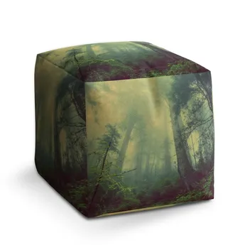 Sablio Taburet Cube Temný les - 40x40x40 cm