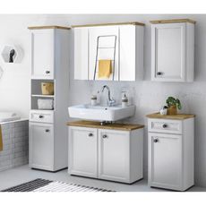 KONDELA Toskana bathroom white / artisan oak