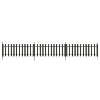 vidaXL Picket Fence with Posts 3 pcs WPC 614x80 cm