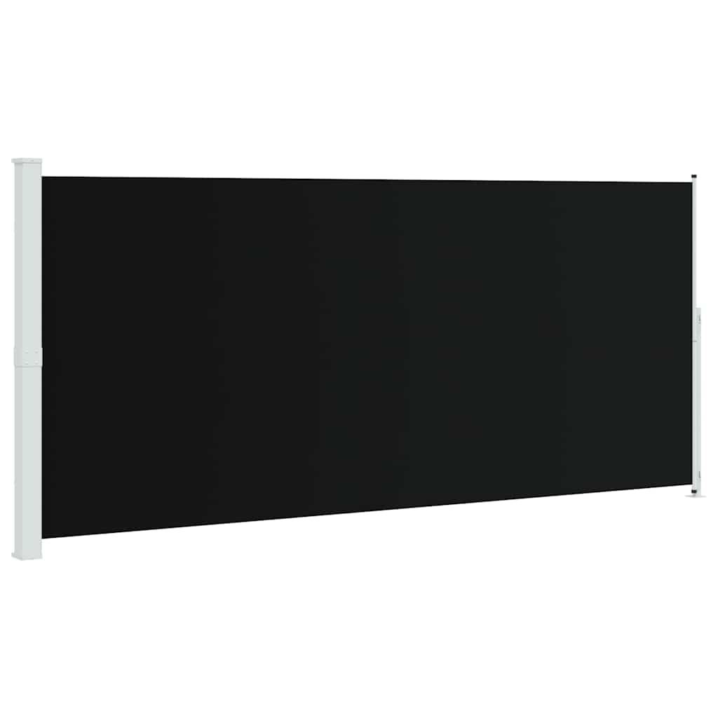 vidaXL Patio Retractable Side Awning 86.6"x196.9" Black