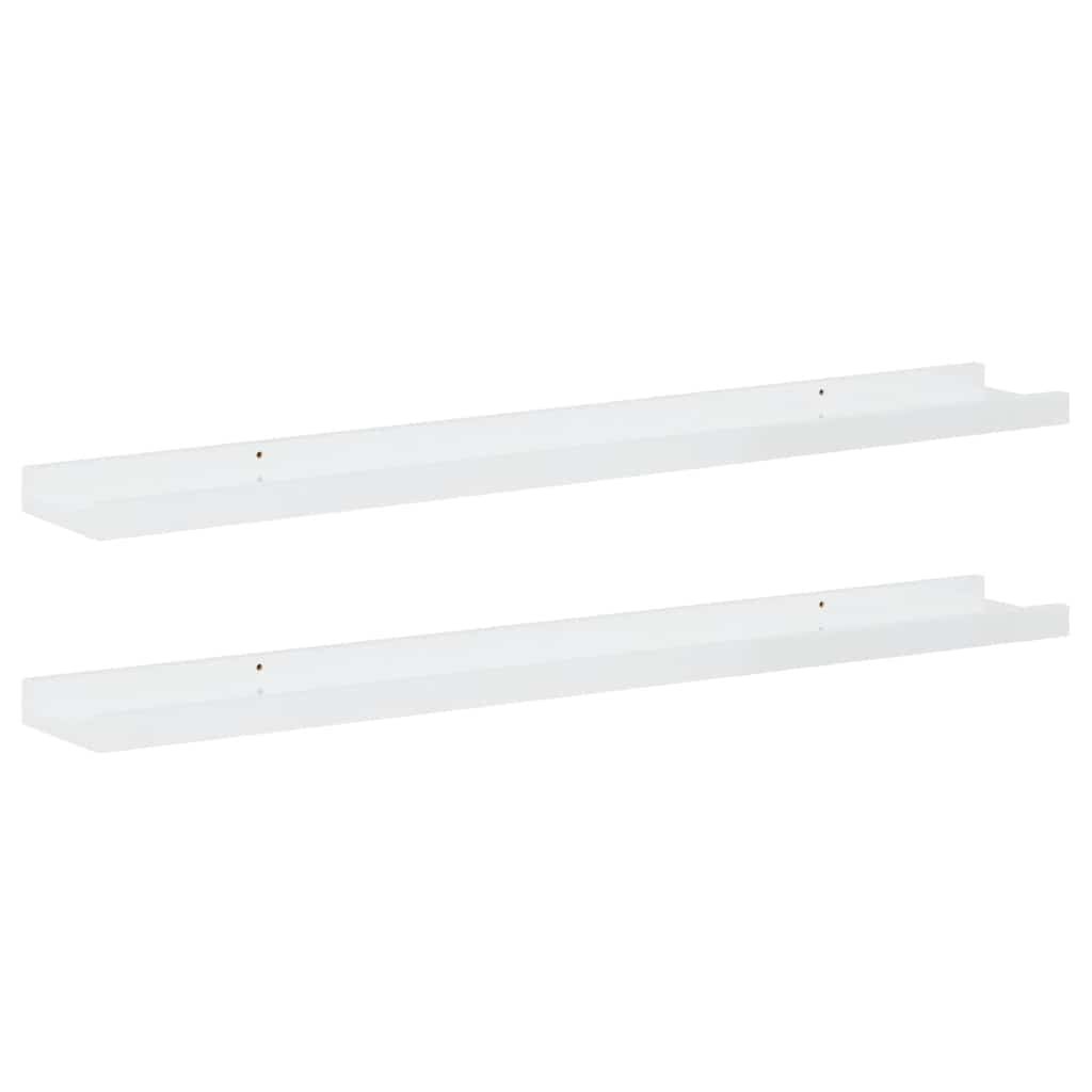 vidaXL Wall Shelves 2 pcs High Gloss White 31.5"x3.5"x1.2"