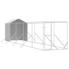 vidaXL Outdoor Dog Kennel with Roof Silver 2x10x2.5 m Galvanised Steel