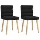 vidaXL Dining Chairs 2 pcs Black Fabric