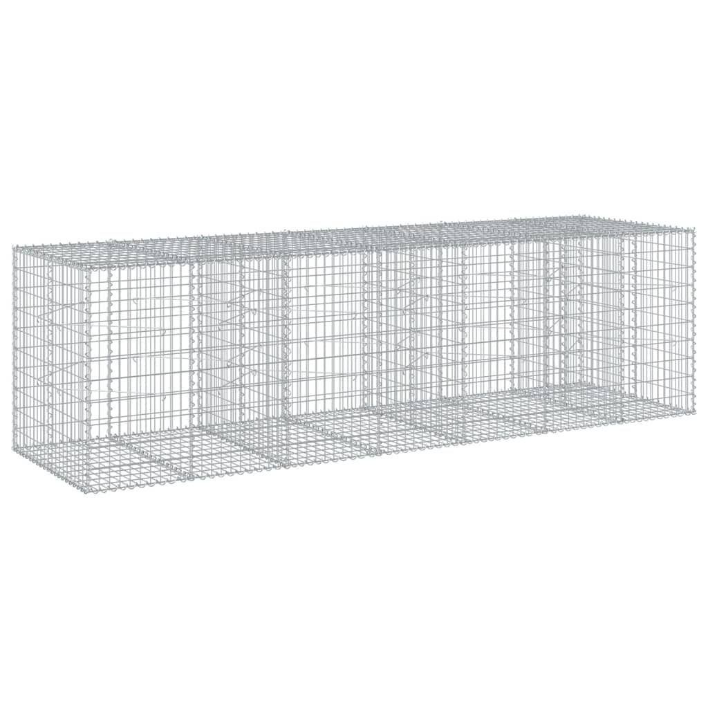 vidaXL Gabion Basket with Cover 350x100x100 cm Galvanised Iron