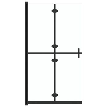 vidaXL Foldable Walk-in Shower Wall Transparent ESG Glass 39.4"x74.8"