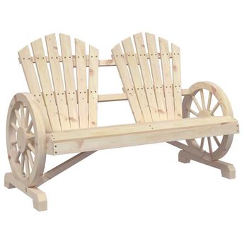 vidaXL Patio Adirondack Chair 2-Seater Solid Wood Fir