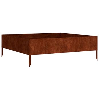 vidaXL Garden Raised Bed 39.4"x39.4"x13.2" Corten Steel