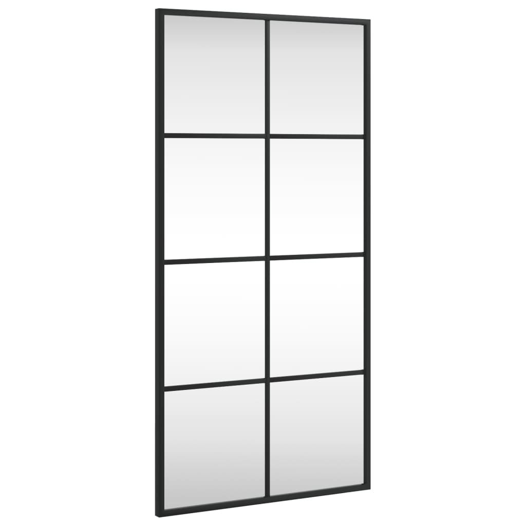 vidaXL Wall Mirror Black 15.7"x31.5" Rectangle Iron