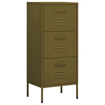vidaXL Storage Cabinet Olive Green 16.7"x13.8"x40" Steel