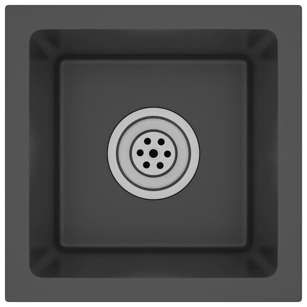 vidaXL Handmade Kitchen Sink Black Stainless Steel
