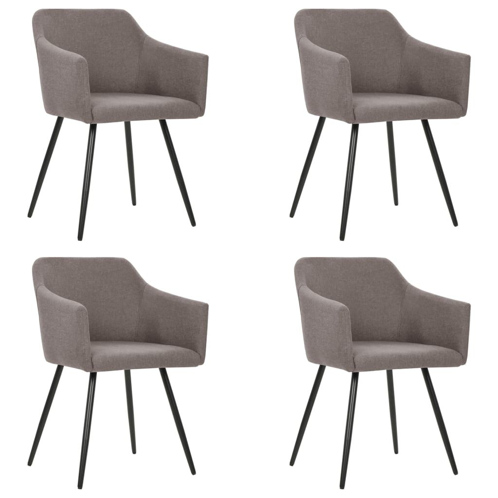 vidaXL Dining Chairs 4 pcs Taupe Fabric