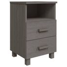 vidaXL Bedside Cabinet HAMAR Light Gray 15.7"x13.8"x24.4" Solid Wood Pine