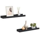 vidaXL Picture Frame Ledge Shelves 2 pcs Black 15.7"x3.5"x1.2" MDF