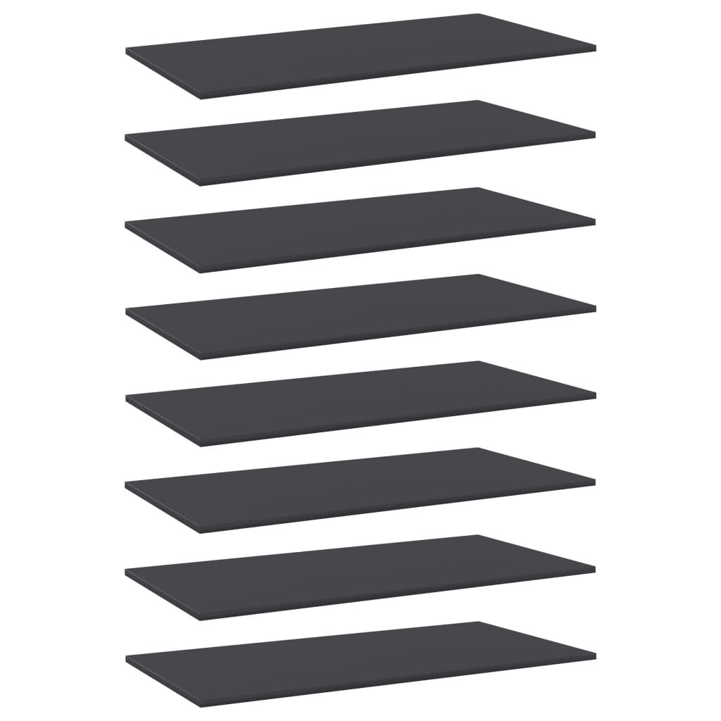 vidaXL Bookshelf Boards 8 pcs Grey 80x20x1.5 cm Engineered Wood