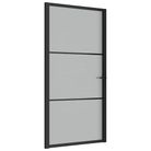 vidaXL Interior Door 102.5x201.5 cm Black Matt Glass and Aluminium