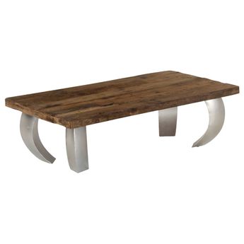 vidaXL Opium Coffee Table Reclaimed Wood and Steel 43.3"x23.6"x13.8"