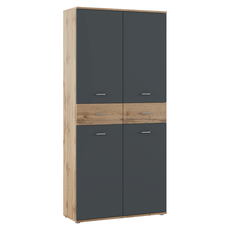 Shoe cabinet/shelf, graphite/wotan oak, VILOT