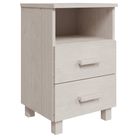 vidaXL Bedside Cabinet HAMAR White 15.7"x13.8"x24.4" Solid Wood Pine