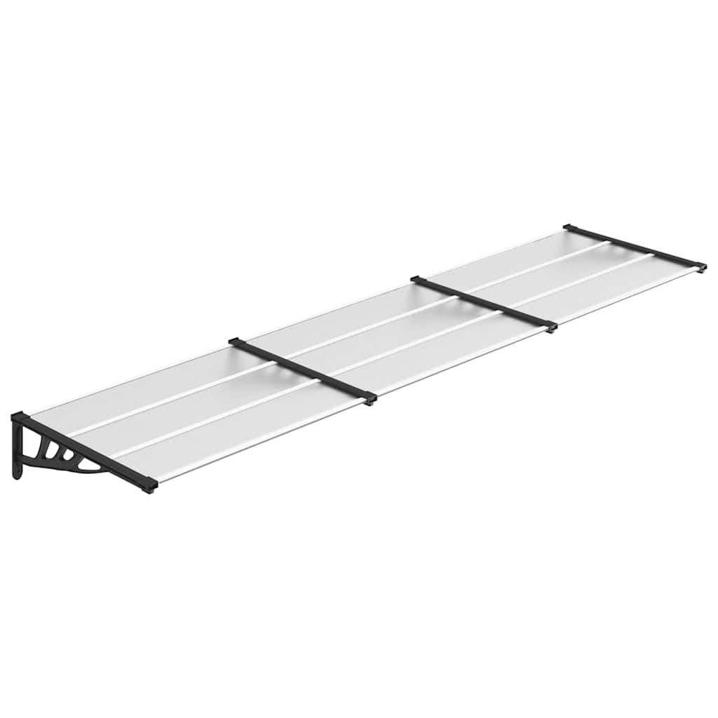 vidaXL Door Canopy Black and Transparent 141.1"x35.4" Polycarbonate