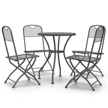 vidaXL 5 Piece Patio Dining Set Expanded Metal Mesh Anthracite