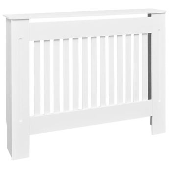 vidaXL White Radiator Cover Heating Cabinet 44.1" Engineered Wood