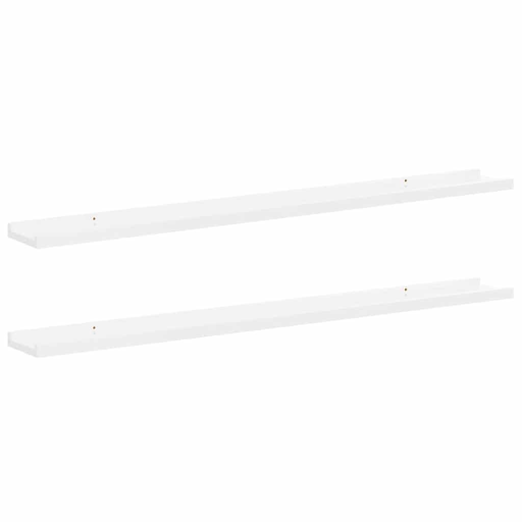 vidaXL Wall Shelves 2 pcs High Gloss White 39.4"x3.5"x1.2"