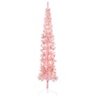 vidaXL Slim Artificial Half Christmas Tree with Stand Pink 8 ft