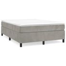 vidaXL Box Spring Bed Frame Light Grey Queen Velvet (US Only)