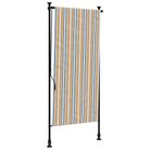 vidaXL Outdoor Roller Blind Yellow and White 47.2"x106.3" Fabric&Steel