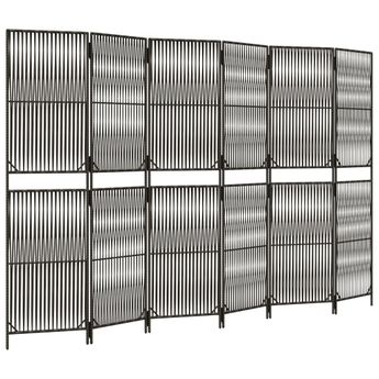 vidaXL Room Divider 6 Panels Gray Poly Rattan