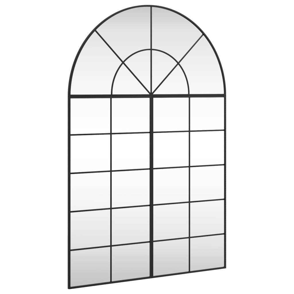 vidaXL Wall Mirror Black 39.4"x59.1" Arch Iron