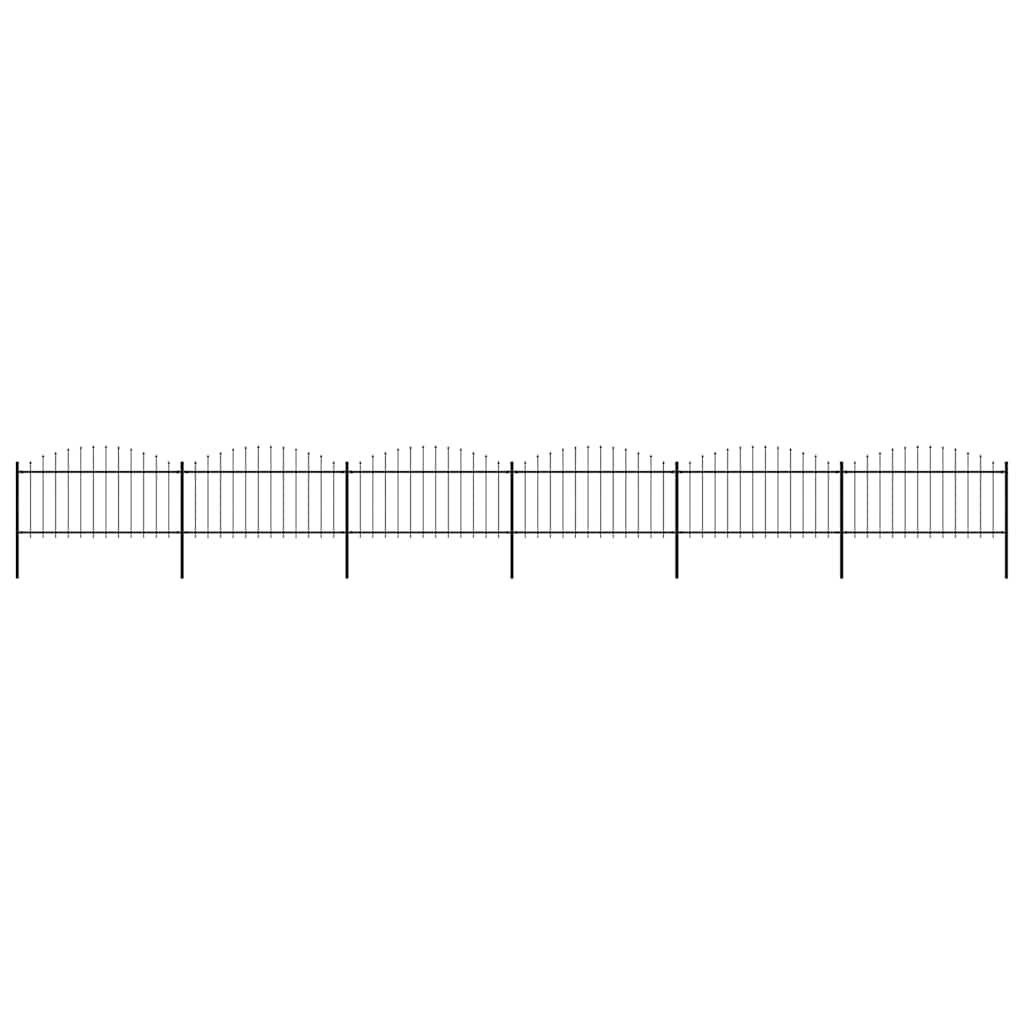 vidaXL Garden Fence with Spear Top Steel 1070x150 cm Black