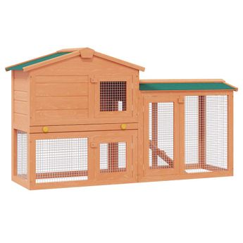vidaXL Outdoor Large Rabbit Hutch Small Animal House Pet Cage Wood