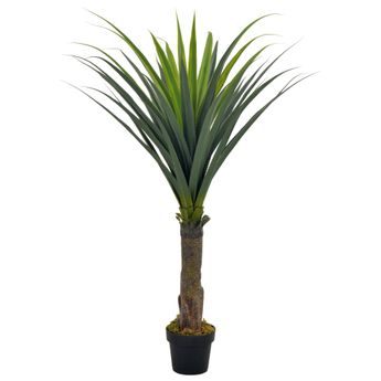 vidaXL Artificial Plant Yucca Tree with Pot Green 145 cm