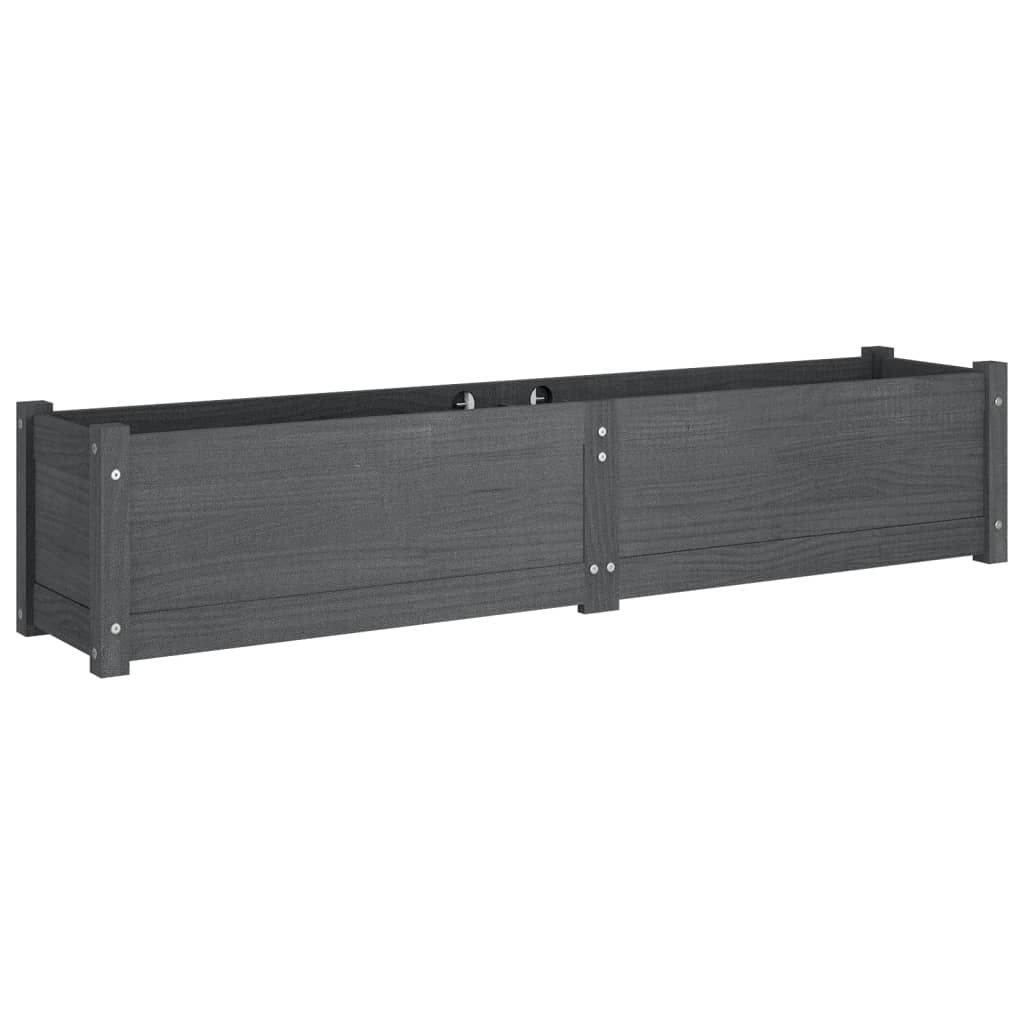vidaXL Garden Raised Bed Gray 59.1"x12.2"x12.2" Solid Wood Pine
