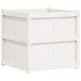 vidaXL Garden Planter White 70x70x70 cm Solid Wood Pine