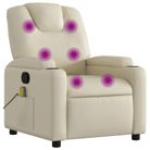 vidaXL Massage Recliner Chair Cream Faux Leather