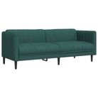 vidaXL Sofa 3-Seater Dark Green Fabric