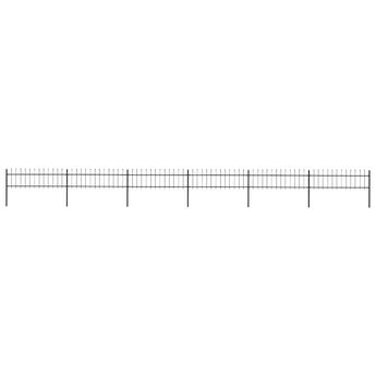 vidaXL Garden Fence with Spear Top Steel 1070x60 cm Black