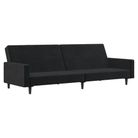 vidaXL 2-Seater Sofa Bed Black Velvet