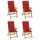 vidaXL Garden Reclining Chairs 4 pcs with Cushions Solid Acacia Wood