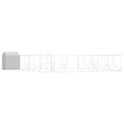 vidaXL Outdoor Dog Kennel with Roof Silver 12x12x2.5 m Galvanised Steel