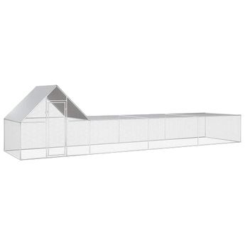 vidaXL Chicken Coop 8x2x2 m Galvanised Steel