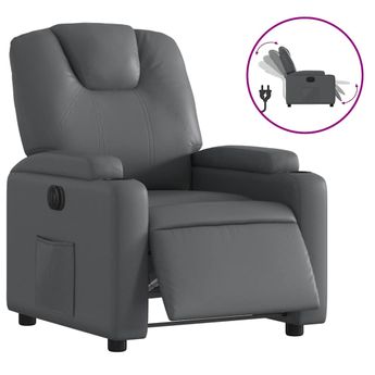vidaXL Electric Recliner Chair Gray Faux Leather