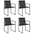vidaXL Garden Chairs 4 pcs Black Steel and Textilene