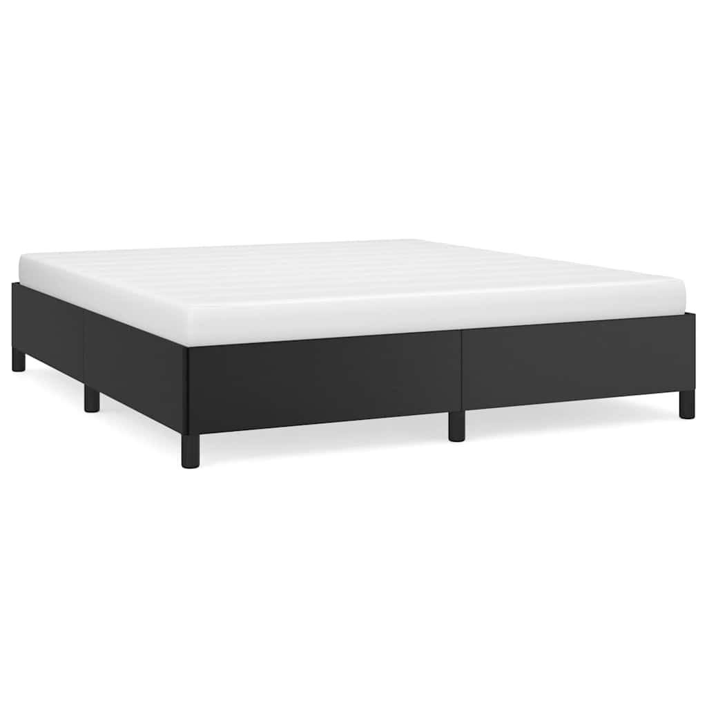 vidaXL Bed Frame without Mattress Black 76"x79.9" King Faux Leather
