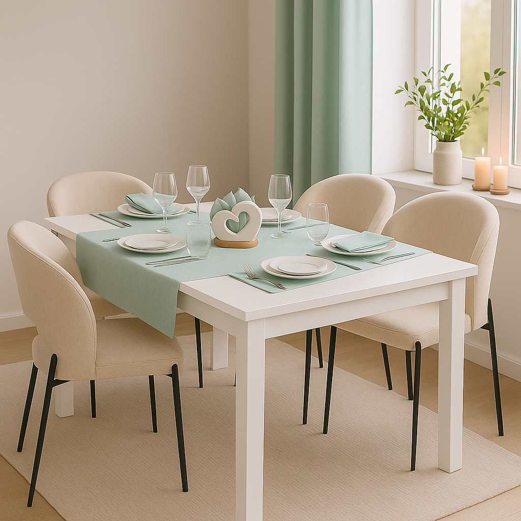 Summer modern dining room in beige tones