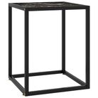 vidaXL Coffee Table Black with Black Marble Glass 40x40x50 cm