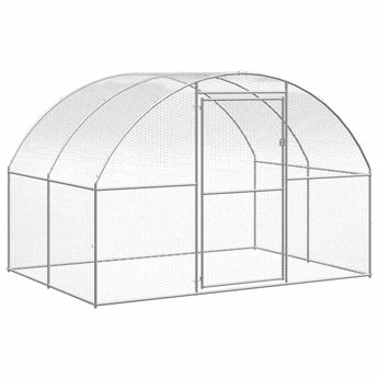 vidaXL Outdoor Chicken Coop 3x2x2 m Galvanised Steel