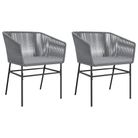 vidaXL Garden Chairs 2 pcs with Cushions Grey Poly Rattan